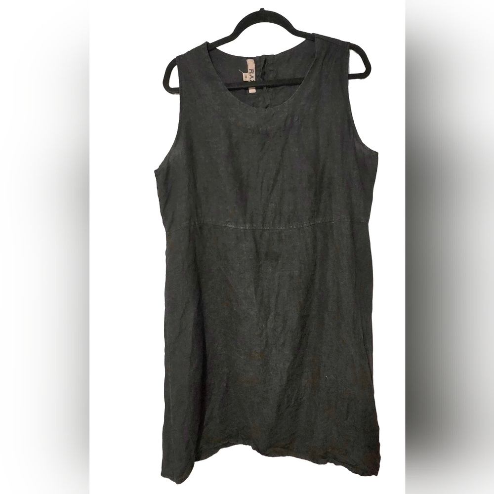 Black Sleeveless FLAX Linen Dress
